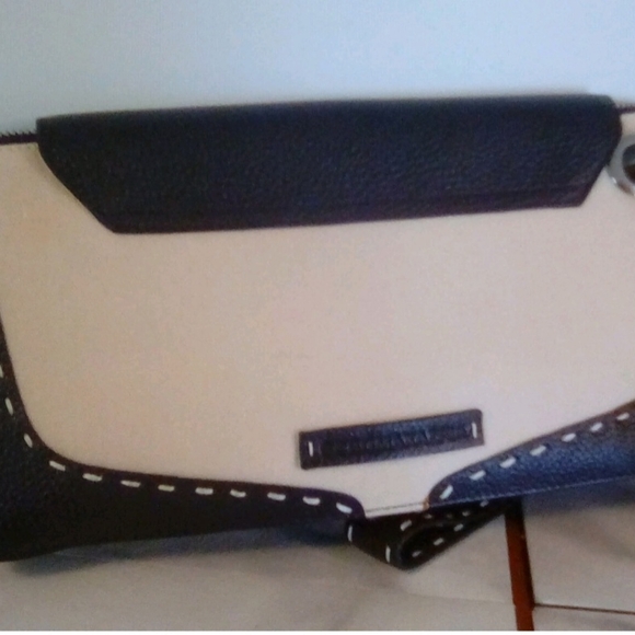 BCBGMaxAzria Black and Cream Clutch with Elegant Design